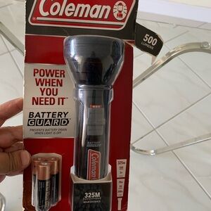 Coleman Black Flashlight with Red Accents